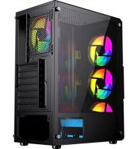 GAMEBOOSTER GB-PW908B 500W USB 3.0, ATX Mesh, Fixed 4xRGB Fan, Siyah Kasa